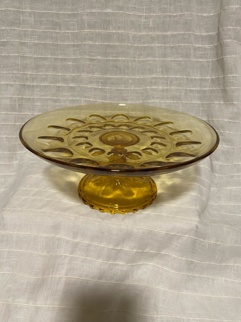 Amber Glass Pedestal Cake Stand